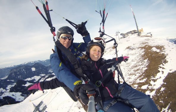 Winter Gleitschirm Tandemflug Söll