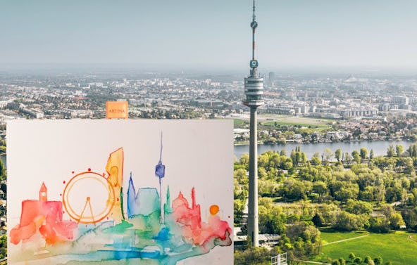 Malkurs Wiener Skyline Donauturm Wien