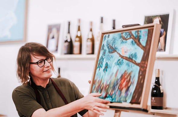 Paint & Drink mit Strukturpaste Frankfurt (Nordend)