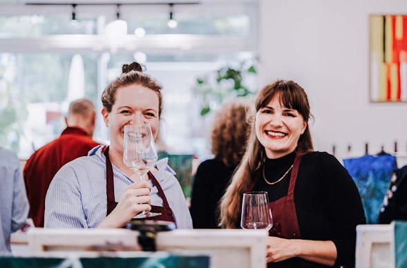 Paint & Drink mit Strukturpaste Hamburg