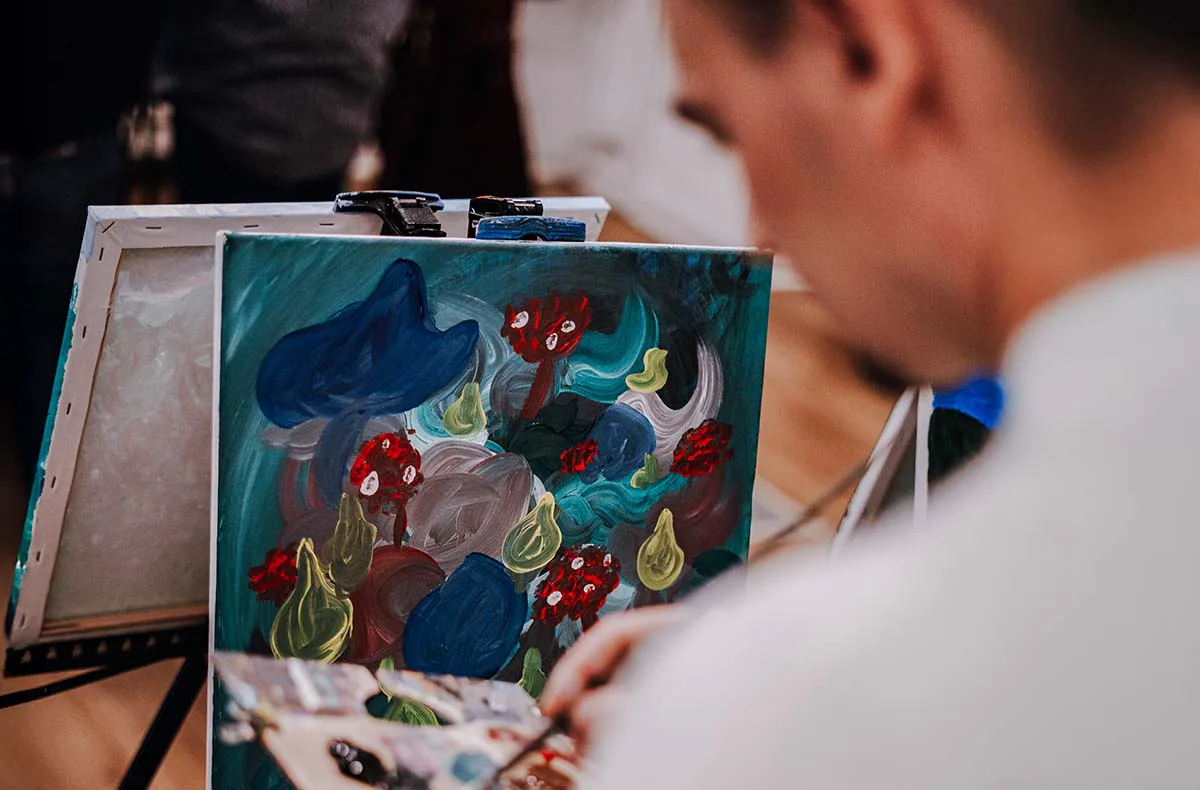 Paint & Drink mit Strukturpaste Hamburg - 4